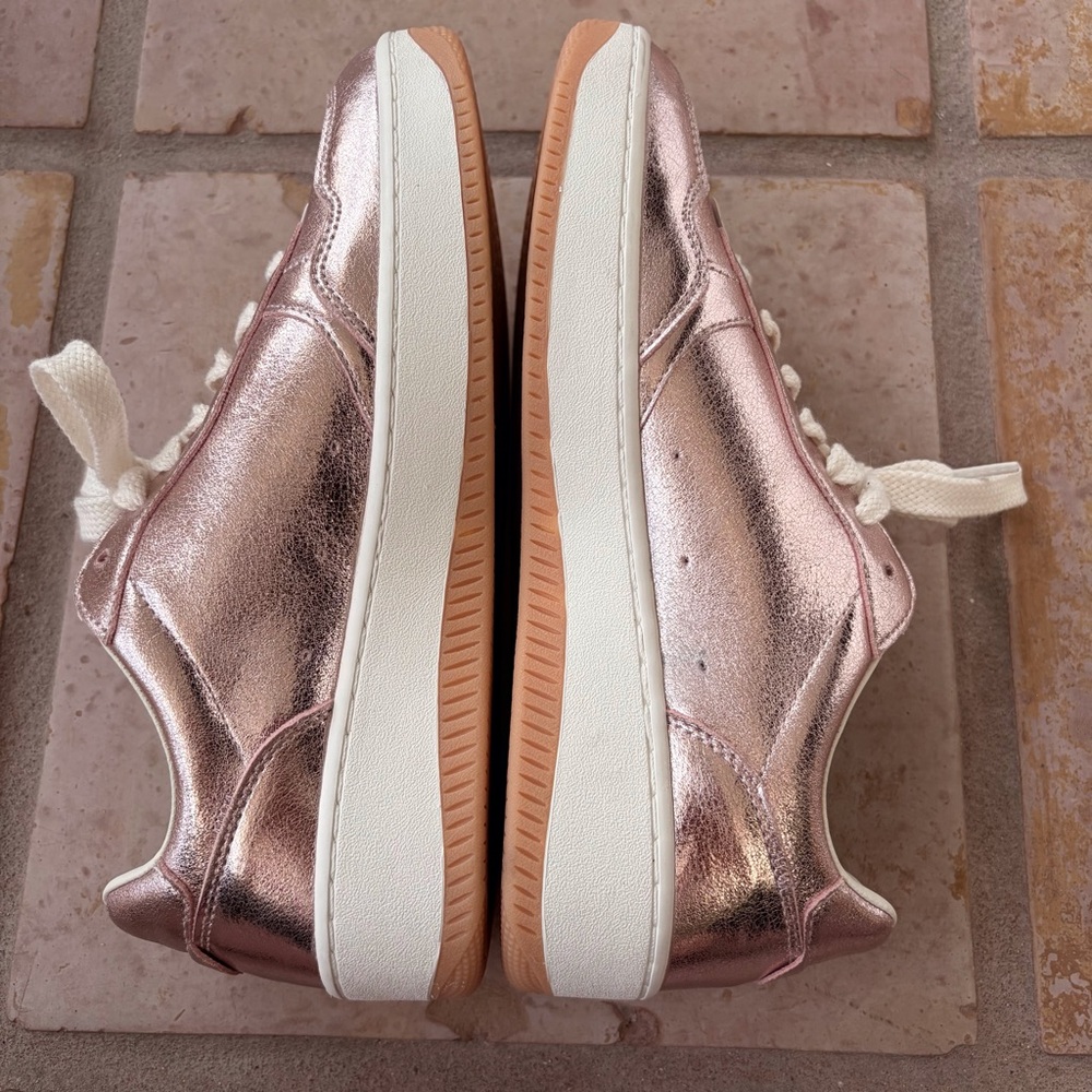 Skechers Women's Sport Court 2.0-Much Metallic Sneaker Sz 8 Rose Gold / Pink New - Picture 9 of 16